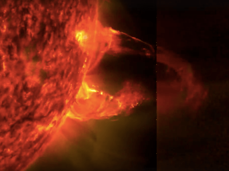 Une éruption importante de filaments de&nbsp;plasma
